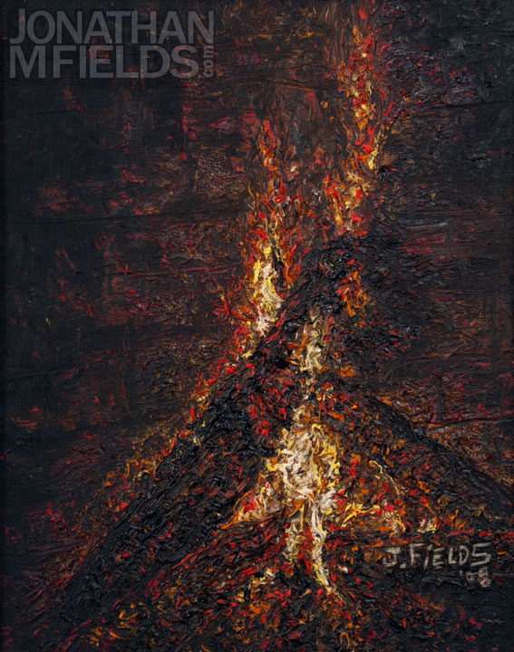 Fire Oil Painting on Canvas