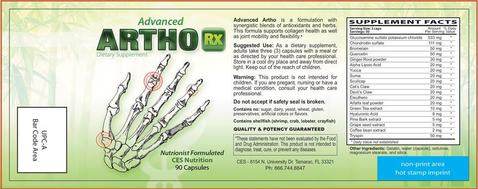 Supplement Label Graphic Design for Advanced Artho